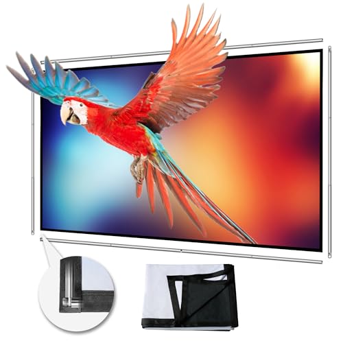 Faltbare Projektor-Leinwand 70 Zoll mit kombiniertem Polrahmen 16:9 HD 4K Anti-Knitter-Schwarze Rückseite Silber tragbare Projektionsleinwand Faltbare Projektor-Leinwand 70 Zoll mit kombiniertem Polrahmen 16:9 HD 4K Anti-Knitter-Schwarze Rückseite Silber tragbare Projektionsleinwand von Yandood