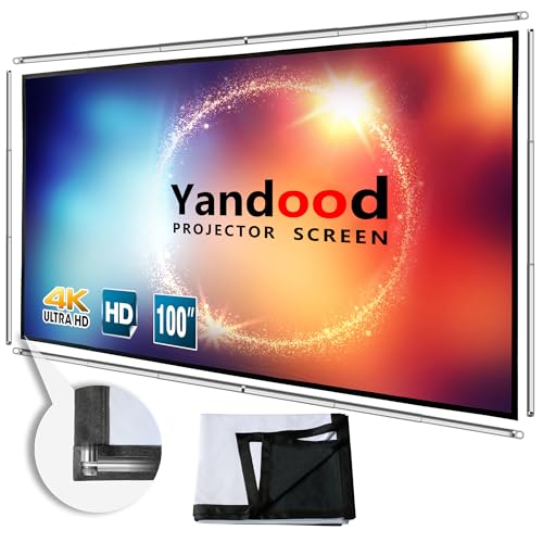 Projektor-Leinwand 100 Zoll 16:9 tragbar faltbar knitterfrei doppelseitig Projektionsleinwand mit kombiniertem Stangenrahmen Projektor-Leinwand 100 Zoll 16:9 tragbar faltbar knitterfrei doppelseitig Projektionsleinwand mit kombiniertem Stangenrahmen von Yandood