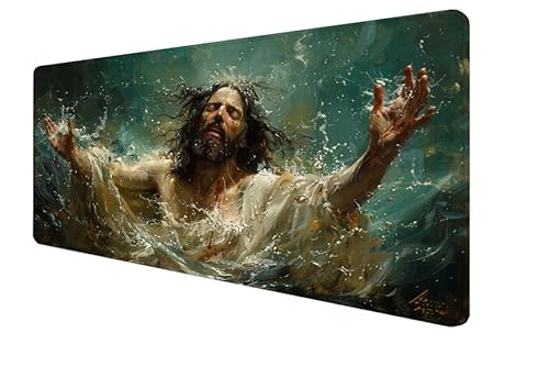 Mauspad Jesus Mouse Mat 600x300x3mm,Mann Gaming Mouse Pad,Tischunterlage Large Size Wasserdicht Rutschfeste Gummibasis,Verbessert Präzision Und Geschwindigkeit,für Zuhause,Büro,Mädchen Geschenk yx-442 Mauspad Jesus Mouse Mat 600x300x3mm,Mann Gaming Mouse Pad,Tischunterlage Large Size Wasserdicht Rutschfeste Gummibasis,Verbessert Präzision Und Geschwindigkeit,für Zuhause,Büro,Mädchen Geschenk yx-442 von Yanefaei