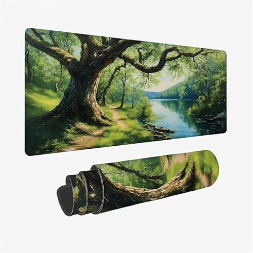 Mousepad Wald,Mousepad Gaming XXL 600x300x3mm,Verlängertes Großes Mauspad See,Schreibtischauflage,Genähte Kanten Mauspad,Wasserdicht,rutschfeste Gummibasis,für Home Office,Männer Geschenke YX-126 Mousepad Wald,Mousepad Gaming XXL 600x300x3mm,Verlängertes Großes Mauspad See,Schreibtischauflage,Genähte Kanten Mauspad,Wasserdicht,rutschfeste Gummibasis,für Home Office,Männer Geschenke YX-126 von Yanefaei
