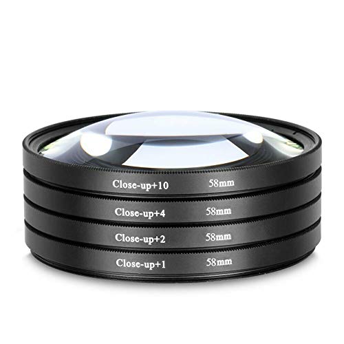 Yangers DSLR Kamera Nahaufnahme Makro Objektiv Filter Kit Set (+ 1, + 2, + 4, + 10 Vergrößerung) mit Aufbewahrungstasche (58 mm) von Yangers