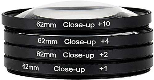 Yangers DSLR Kamera Nahaufnahme Makro Objektiv Filter Kit Set (+ 1, + 2, + 4, + 10 Vergrößerung) mit Aufbewahrungstasche (62 mm) von Yangers