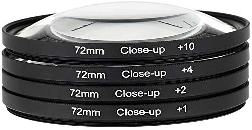 Yangers DSLR Kamera Nahaufnahme Makro Objektiv Filter Kit Set (+ 1, + 2, + 4, + 10 Vergrößerung) mit Aufbewahrungstasche (72 mm) von Yangers