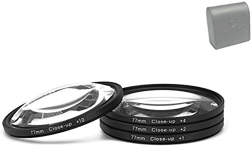 Yangers DSLR Kamera Nahaufnahme Makro Objektiv Filter Kit Set (+ 1, + 2, + 4, + 10 Vergrößerung) mit Aufbewahrungstasche (77 mm) von Yangers