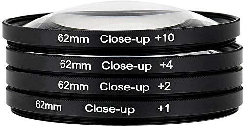 Yangers DSLR Kamera Nahaufnahme Makro Objektiv Filter Kit Set (+ 1, 2, 4, 10 Vergrößerung) mit Aufbewahrungstasche (62 mm) von Yangers