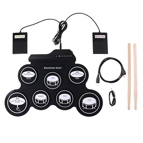 Yangers Elektrische Trommel für Kinder Anfänger, tragbare digitale elektronische faltbare Pads zum Aufrollen der Edrums mit 2 Fußpedalen und 2 Sticks für Kinder Jungen Mädchen Starter Geschenk Yangers Elektrische Trommel für Kinder Anfänger, tragbare digitale elektronische faltbare Pads zum Aufrollen der Edrums mit 2 Fußpedalen und 2 Sticks für Kinder Jungen Mädchen Starter Geschenk von Yangers