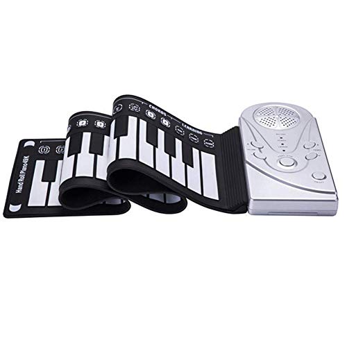 Yangers Elektrisches Roll-Up-Keyboard-Klavier mit Lautsprecher, tragbares digitales elektronisches faltbares Musikspielzeug mit Rhythmus-Trommelakkord, Lerntasten für Kinder, Anfänger, Silber Yangers Elektrisches Roll-Up-Keyboard-Klavier mit Lautsprecher, tragbares digitales elektronisches faltbares Musikspielzeug mit Rhythmus-Trommelakkord, Lerntasten für Kinder, Anfänger, Silber von Yangers