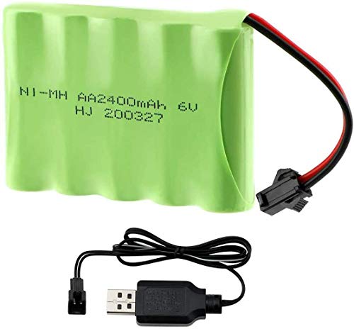 Yangers sm 2p stecker akku und ladekabel, wiederaufladbarer NI-MH aa 6V 2400mAh SM 2P 2-poliger stecker buchse mit USB-Ladegerät für RC-Auto-Geländewagen-Jumper Yangers sm 2p stecker akku und ladekabel, wiederaufladbarer NI-MH aa 6V 2400mAh SM 2P 2-poliger stecker buchse mit USB-Ladegerät für RC-Auto-Geländewagen-Jumper von Yangers