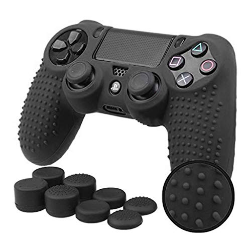 Yanhonin 9-in-1 Anti-Rutsch Silikonhülle + 8 Joystick Thumbstick Mütze kompatibel mit PS4 Gamepad Controller von Yanhonin