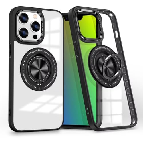 Yanjieer ESONG Transparent Handyhülle für iPhone 15 Plus kompatibel Mag-Safe, Dünne Cover mit 360 Grad Magnetische Ring Ständer, Weich TPU Silikon Bumper Stoßfeste Schutzhülle Case Schwarz Yanjieer ESONG Transparent Handyhülle für iPhone 15 Plus kompatibel Mag-Safe, Dünne Cover mit 360 Grad Magnetische Ring Ständer, Weich TPU Silikon Bumper Stoßfeste Schutzhülle Case Schwarz von Yanjieer