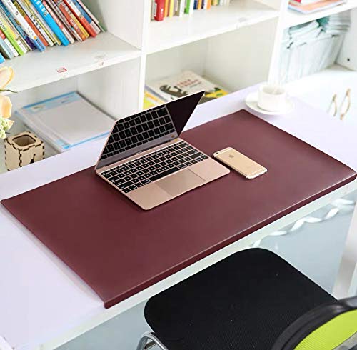 Robuste Schreibtischunterlage mit Kantenschutz, PU-Leder, 80 x 40 cm, erweitertes Mauspad, wasserdicht, rutschfest, kratzfest, Schreibunterlage für Büro, PC, Laptop von Yanman