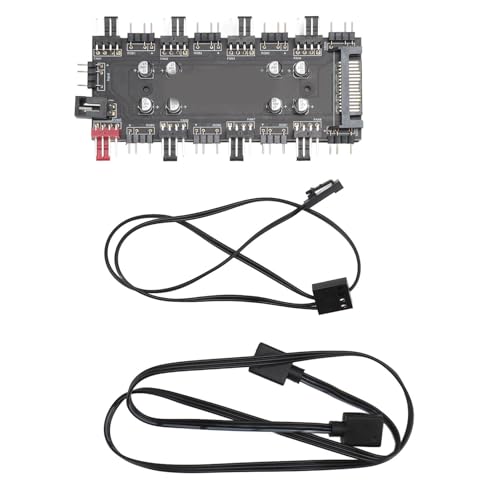 ARGB-PWM-Hub, 2-in-1-8-Wege-Hub, 8-Kanal-PC-Lüfter, PWM-Hub, ARGB- und PWM-Hub-Leiterplatten Zur Erweiterung des Motherboard-Lüfters von Yanmis