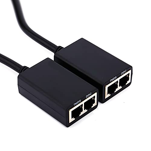 Balun Ethernet LAN Ethernet Balun 30 M auf RJ45 CAT5e CAT6 bis zu 1080p Fernübertragung für eine Auflösung von 1080p, automatische Einstellung von Yanmis