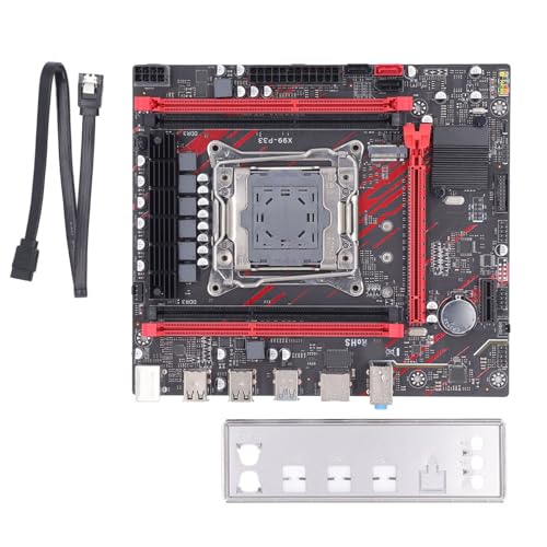 Gaming-Motherboard, 4 DDR3 X99 P33 Gaming-Motherboard mit M.2-Steckplatz, Gigabit-LAN-Karte, PC-Motherboard für LGA 2011 3 E5 V3-Prozessoren von Yanmis