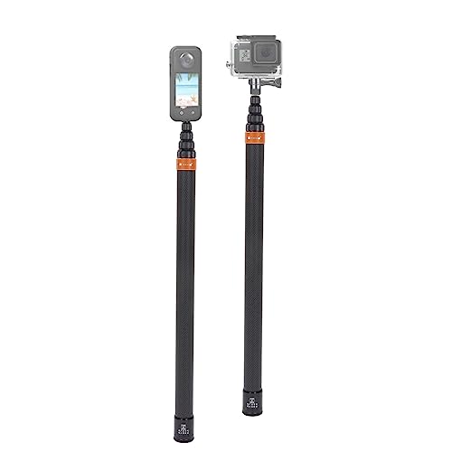 Motion Camera Selfie-Stick, Teleskop-Selfie-Stick, Expansionslänge 17,3-118,1 Zoll, Erweiterter Monopodenpol Kompatibel mit füR X3 One Rs Go 2 One X2 One R Eins X (ORANGE) von Yanmis