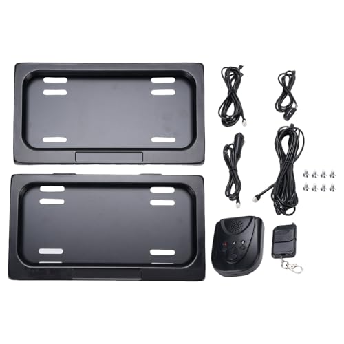 Nummernschildrahmen Schwarz, 2 Pack Universell Standard US -amerikanische Auto -Flip -Up -Kennzeichenhalterhalter mit Fernbedienung, Kratzerproof -Autozubehör von Yanmis