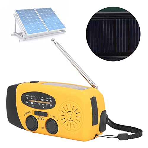 Solarhand -Kurbel Radio, Notfallradio FM/AM/WB (NOAA), mit Taschenlampen -LED -Licht, 360 ° Rotatable 5 Abschnitt Lange Antenne, Lautsprecher, 1200mah (Amerikanisches Modell) von Yanmis