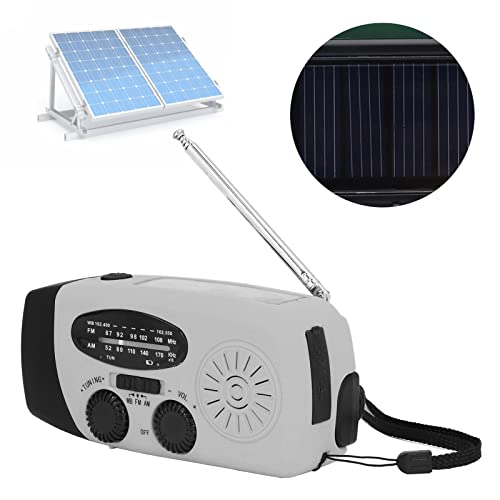 Solarhand -Kurbel Radio, Notfallradio FM/AM/WB (NOAA), mit Taschenlampen -LED -Licht, 360 ° Rotatable 5 Abschnitt Lange Antenne, Lautsprecher, 1200mah (Amerikanisches Modell) von Yanmis