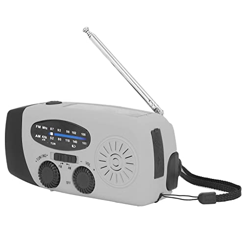Solarhand -Kurbel Radio, Notfallradio FM/AM/WB (NOAA), mit Taschenlampen -LED -Licht, 360 ° Rotatable 5 Abschnitt Lange Antenne, Lautsprecher, 1200mah (Europäisches Modell) von Yanmis