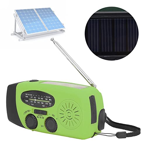 Solarhand -Kurbel Radio, Notfallradio FM/AM/WB (NOAA), mit Taschenlampen -LED -Licht, 360 ° Rotatable 5 Abschnitt Lange Antenne, Lautsprecher, 1200mah (Europäisches Modell) von Yanmis