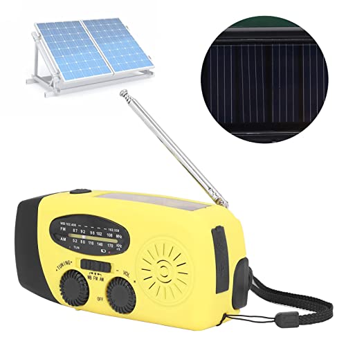 Solarhand -Kurbel Radio, Notfallradio FM/AM/WB (NOAA), mit Taschenlampen -LED -Licht, 360 ° Rotatable 5 Abschnitt Lange Antenne, Lautsprecher, 1200mah (Europäisches Modell) von Yanmis