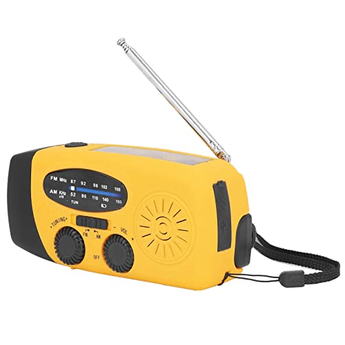 Solarhand -Kurbel Radio, Notfallradio FM/AM/WB (NOAA), mit Taschenlampen -LED -Licht, 360 ° Rotatable 5 Abschnitt Lange Antenne, Lautsprecher, 1200mah (Europäisches Modell) von Yanmis