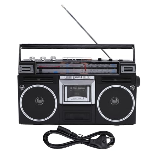 Tragbarer Kassettenkassettenrekorder, Bluetooth FM MW SW1 SW2 -Radio -USB -Kassette Zum MP3 -Konverter für Home Outdoor (EU-Stecker) von Yanmis