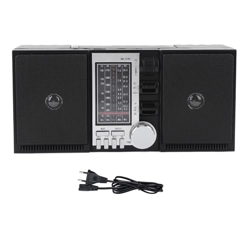 Tragbares Radio, AM FM SW-Radios, Wiederaufladbarer 2400-mAh-Akku mit Bluetooth-Lautsprecher, Kurzwellenradio für Reisen Im Freien zu Hause (EU-Stecker) von Yanmis