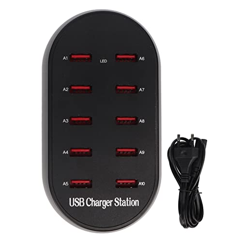 USB-Station, 10 Ports, 100 V bis 240 V, Breitspannungsdesign, Steuerung der Stromversorgung in Echtzeit, mehrere USB-Ladegeräte für digitale Geräte USB-Station, 10 Ports, 100 V bis 240 V, Breitspannungsdesign, Steuerung der Stromversorgung in Echtzeit, mehrere USB-Ladegeräte für digitale Geräte von Yanmis