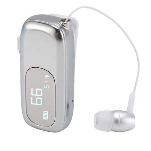Versenkbares Drahtloses Headset, Clip auf Bluetooth -Kopfhörer mit LCD Digital Power Display, Leichtes Sport Trucker -Fahrer Music Ohrhörphone für Telefon für (Elektroplattiertes von Yanmis