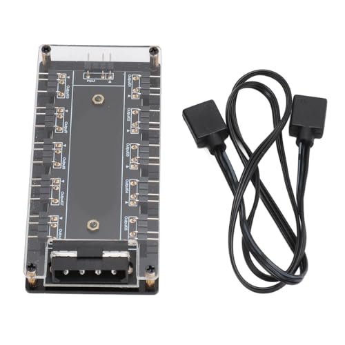 Yanmis 5V 3-poliger ARGB-RGB-Licht-Hub, 4D-Netzteil, RGB-LED-Splitter-Hub mit Acrylgehäuse für Motherboards der Meisten Marken von Yanmis