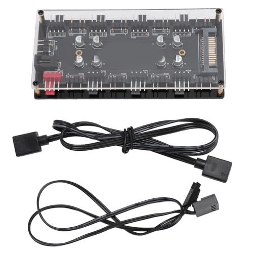 Yanmis ARGB-Hub, 5 V, 3-polig, 2-in-1-Hub, 8-Wege-5-V-3-Pin-ARGB-HUB und 8-Wege-12-V-4-Pin-PWM-Hub, 8-Port-Hub für Computer-Hauptplatine Zur Erweiterung des Motherboard-Lüfters und der von Yanmis