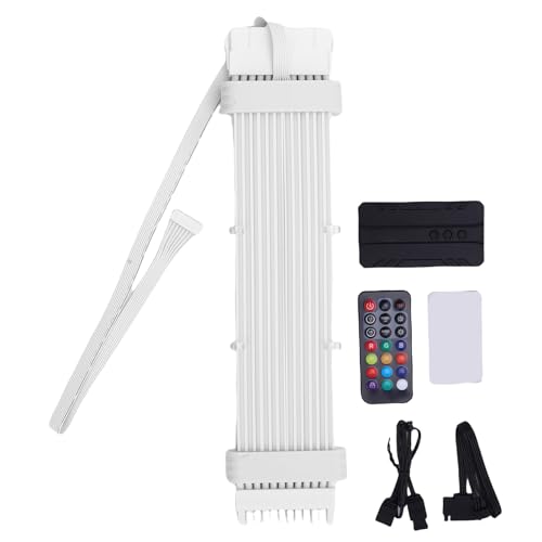 Yanmis ARGB PSU -Kabel, Leuter -LED -Strip -Set für PC -Motherboard- und Grafikkarte, ARGB Motherboard Netzteil Verlängerungskabel, Kompatibel mit 8 Pin, 24 Pin, Meteor (SK3 Controller Black) von Yanmis