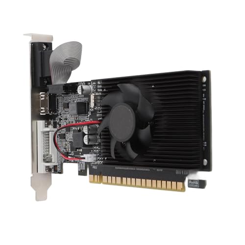 Yanmis Computer -Grafikkarte, 1 GB DDR3 64 Bit 589MHz Speicher, 500 MHz Core, DVI -VGA -Grafikkarte mit Niedrigem Rauschen und HD -Multimedia -Schnittstelle Zum Arbeiten von Yanmis