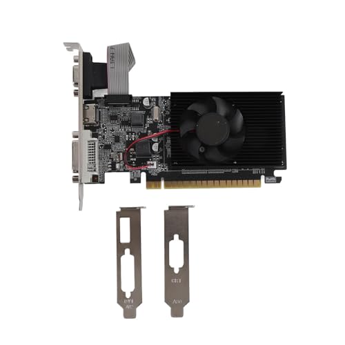 Yanmis Computer -Grafikkarte, 1 GB DDR3 64 -Bit -Gaming -Grafikkarte mit Cooling -Lüfter, Express X16 1.1, DVI VGA HD Multimedia -Schnittstelle für PC von Yanmis
