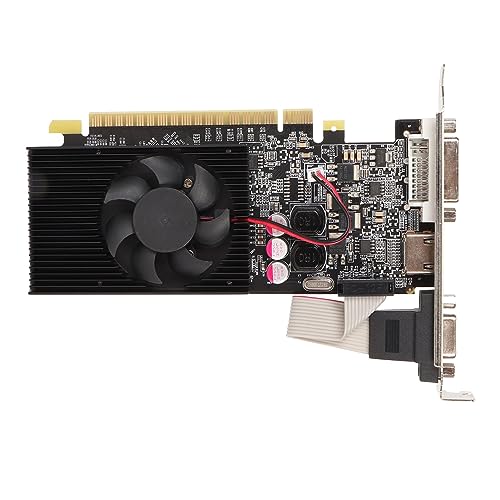 Yanmis GT 730 Grafikkarte, 64Bit GDDR3 810/1000MHz PCI Express 2.0 Gaming GPU Grafikkarte, HDMI VGA DVI mit Lüfter für Büro- und PC-Gaming von Yanmis