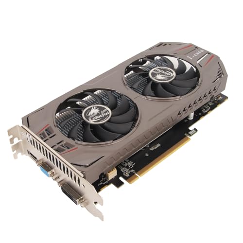 Yanmis GTX 750Ti Grafikkarte, 128Bit GDDR5 1020/5400MHz PCI Express 3.0 Gaming GPU Grafikkarte, HDMI VGA DVI mit Zwei Lüftern für Büro- und PC-Gaming von Yanmis