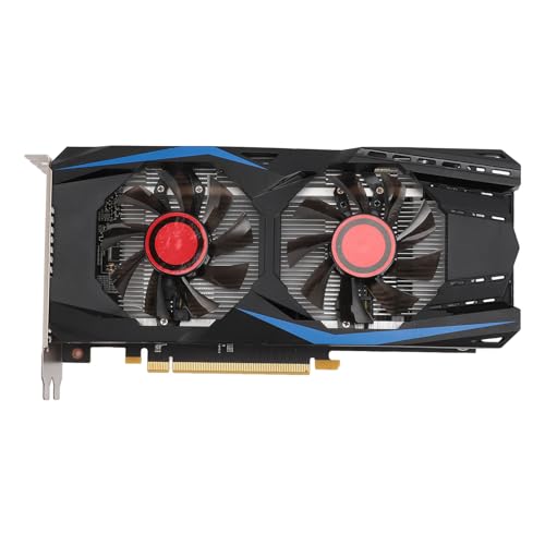 Yanmis GTX 950-Grafikkarte, 128 Bit, 2 GB GDDR5, 1116/1653 MHz, PCI Express 2.0 GPU-Gaming-Grafikkarte, HDMI DVI VGA mit Zwei Lüftern für Büro- und PC-Gaming von Yanmis