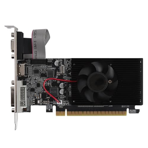 Yanmis Gaming -Grafikkarte, GT610 2GB 64bit DDR3 Computer -Grafikkarte PCI Express X16 2.0, VGA DVI HD Multimedia -Schnittstelle, Silent Cooling -Lüfter für Desktop -Computer von Yanmis