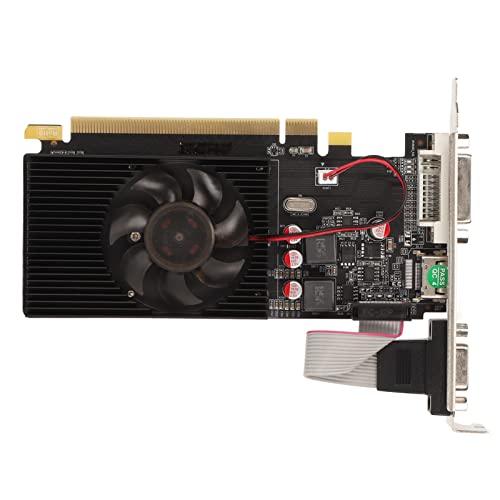 Yanmis HD 6450-Grafikkarte, 64-Bit-DDR3-750/3600-MHz-PCI-Express-2.0-Gaming-GPU-Grafikkarte, HDMI-VGA-DVI mit Lüfter für Büro- und PC-Gaming von Yanmis