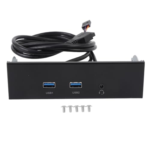 Yanmis Optical Drive Front Panel Hub, Unterstützt USB 3.2 GEN1, 5GBPS 2 Port -Adapter mit Headset -Port 5,25 Zoll Optischer Antriebsbuchtanlagen von Yanmis