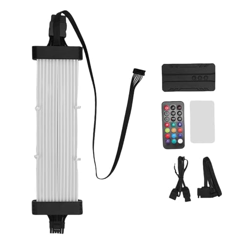 Yanmis RGB PSU -Verlängerungskabel, LED -LED -Streifen für PC -Motherboard- und Grafikkarte, ARGB Motherboard Netzteil Verlängerung Neonkabel, Kompatibel mit 8 Pin, 16 (SK3 Controller Black) von Yanmis