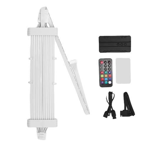 Yanmis RGB PSU -Verlängerungskabel, LED -LED -Streifen für PC -Motherboard- und Grafikkarte, ARGB Motherboard Netzteil Verlängerung Neonkabel, Kompatibel mit 8 Pin, 16 (SK3 Controller Black) von Yanmis