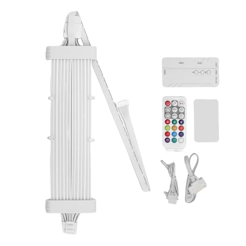 Yanmis RGB PSU -Verlängerungskabel, LED -LED -Streifen für PC -Motherboard- und Grafikkarte, ARGB Motherboard Netzteil Verlängerung Neonkabel, Kompatibel mit 8 Pin, 16 (SK3 Controller Weiß) von Yanmis