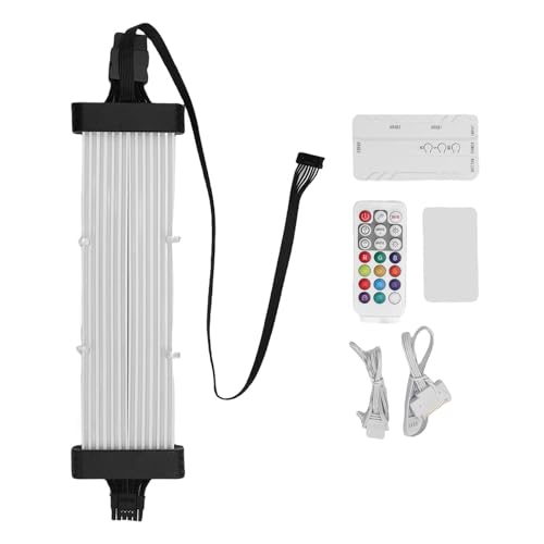 Yanmis RGB PSU -Verlängerungskabel, LED -LED -Streifen für PC -Motherboard- und Grafikkarte, ARGB Motherboard Netzteil Verlängerung Neonkabel, Kompatibel mit 8 Pin, 16 (SK3 Controller Weiß) von Yanmis
