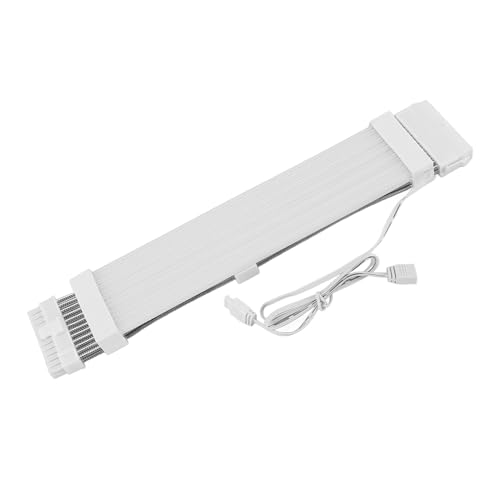 Yanmis RGB-Stromverlängerungskabel, Adressierbares ARGB-Netzteilkabel, Unterstützt 5 V, 3-polig Synchronisiert, 18 AWG RGB-Netzteil-Verlängerungskabel für (24PIN Motherboard ARGB von Yanmis