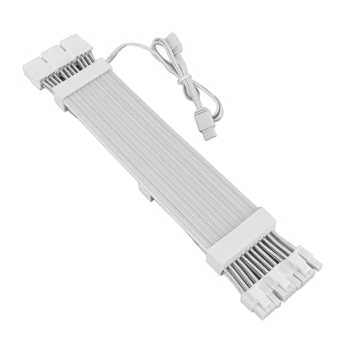 Yanmis RGB-Stromverlängerungskabel, Adressierbares ARGB-Netzteilkabel, Unterstützt 5 V, 3-polig Synchronisiert, 18 AWG RGB-Netzteil-Verlängerungskabel für (3x8PIN Grafikkarte ARGB Neon von Yanmis