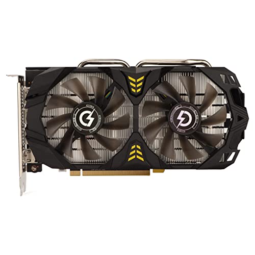 Yanmis RX 580-Grafikkarte, 256 Bit, 8 GB GDDR5, 1244/7000 MHz, PCI Express 2.0-Gaming-GPU-Grafikkarte, HDMI DPx3 mit Zwei Lüftern für Büro- und PC-Gaming von Yanmis