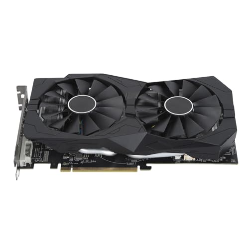 Yanmis RX 580-Grafikkarte, 256 Bit GDDR5 1286/7000 MHz, PCI Express 3.0-Gaming-GPU-Grafikkarte, HDMI DP DVI mit Zwei Lüftern für Büro- und PC-Gaming von Yanmis