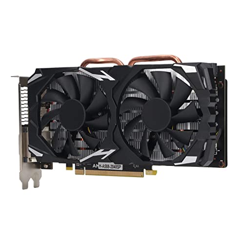 Yanmis RX 580 Grafikkarte, 256Bit GDDR5 1284/7000MHz PCI Express 3.0 Gaming GPU Grafikkarte, HDMI DVI DP mit Zwei Lüftern für Büro- und PC-Gaming (RX580 8GB GDDR5 256BIT) von Yanmis